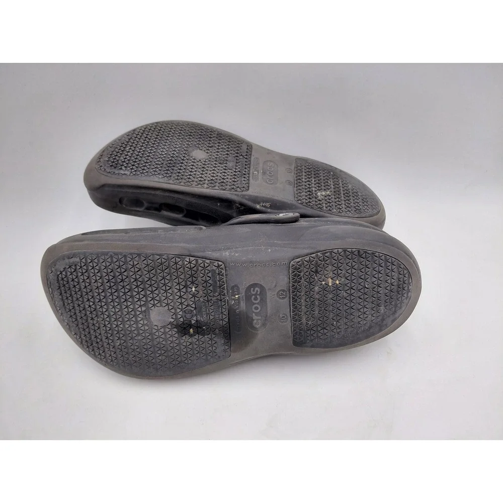 Crocs Bistro Clog Black Slip Resistant Work Shoes Mens 10 Womens 12 10075-001